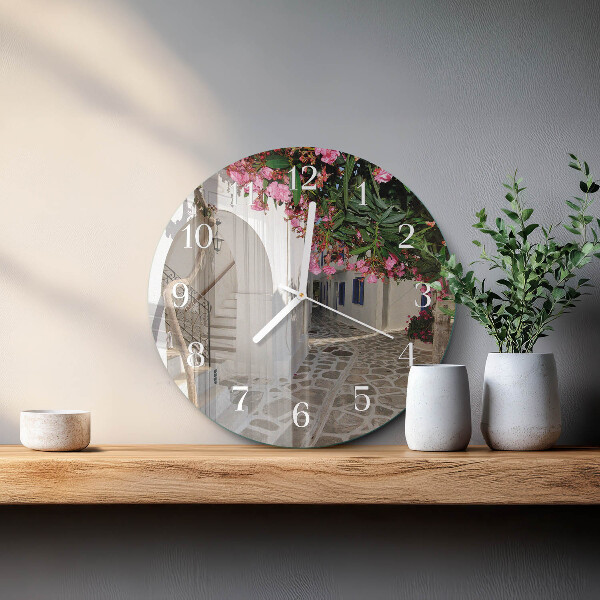 Round wall clock Flowers Alley