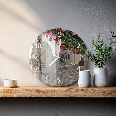 Round wall clock Flowers Alley