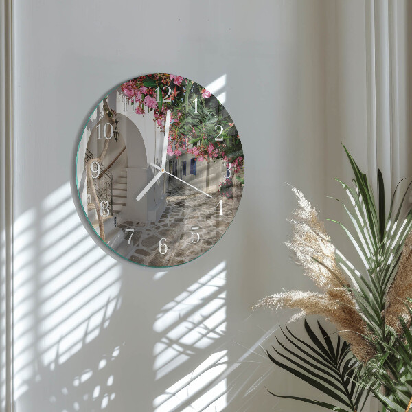 Round wall clock Flowers Alley