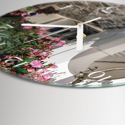 Round wall clock Flowers Alley