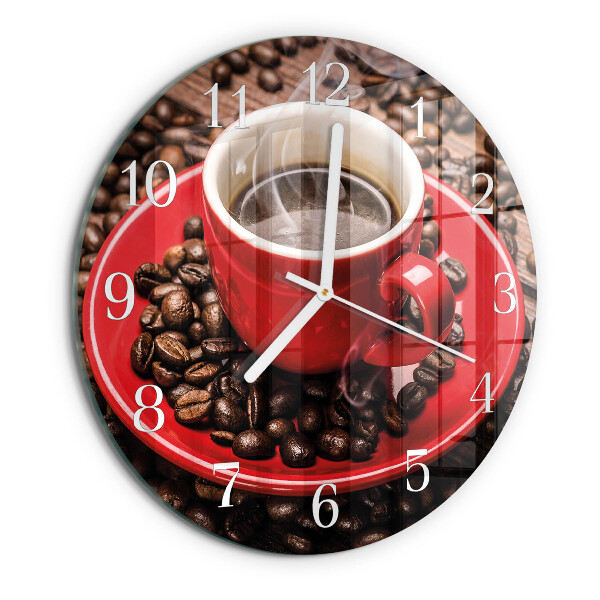 Round wall clock Cup of Coffee