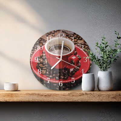 Round wall clock Cup of Coffee