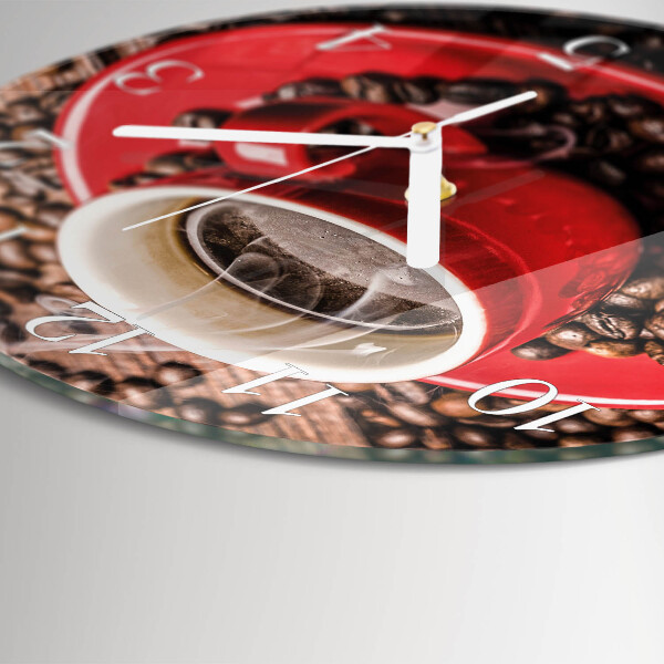 Round wall clock Cup of Coffee