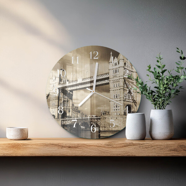 Round wall clock London Bridge Sepia