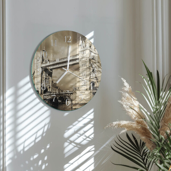 Round wall clock London Bridge Sepia