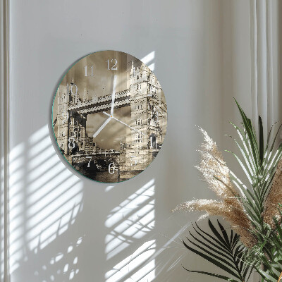 Round wall clock London Bridge Sepia