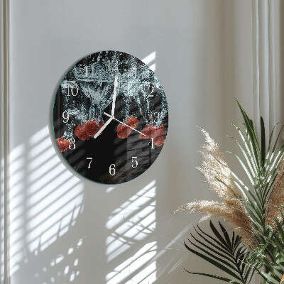 Round wall clock Strawberries