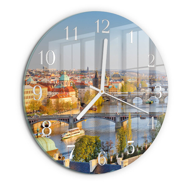 Round wall clock City of Prague
