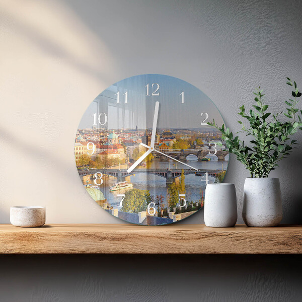 Round wall clock City of Prague