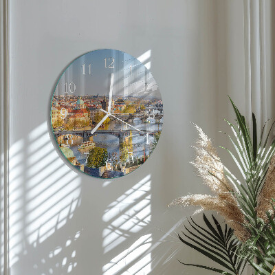 Round wall clock City of Prague