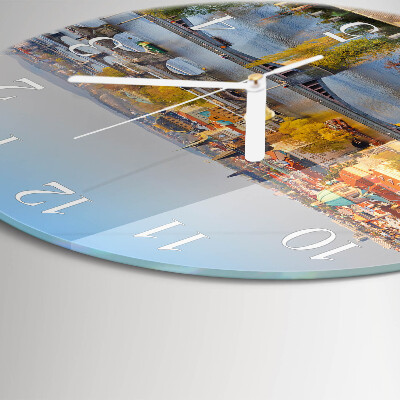 Round wall clock City of Prague