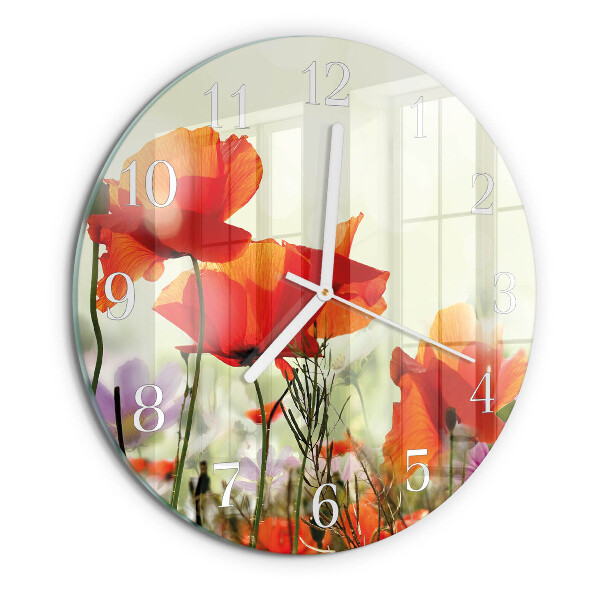 Round wall clock Poppies