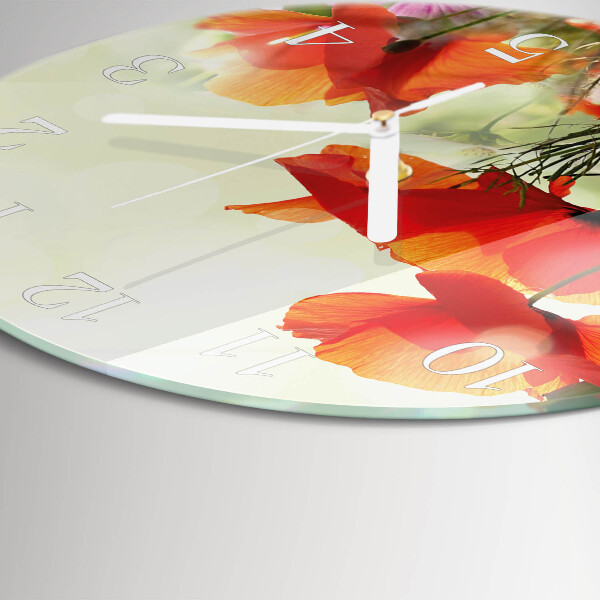 Round wall clock Poppies