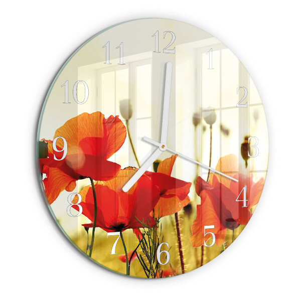 Round wall clock Poppies