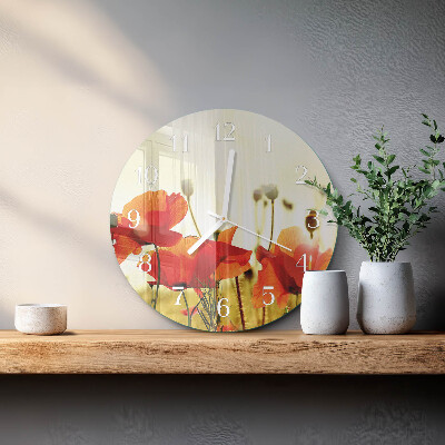 Round wall clock Poppies