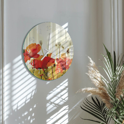 Round wall clock Poppies