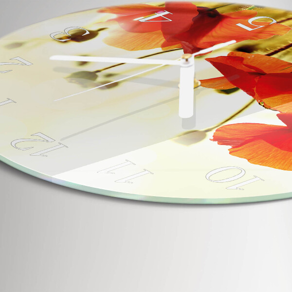Round wall clock Poppies