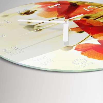 Round wall clock Poppies
