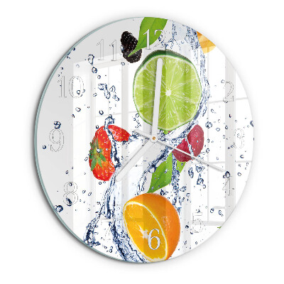 Round wall clock Fruits Lemon