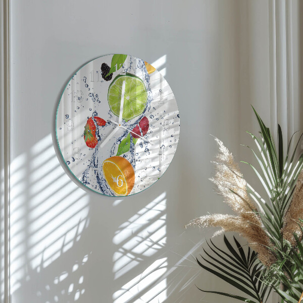 Round wall clock Fruits Lemon