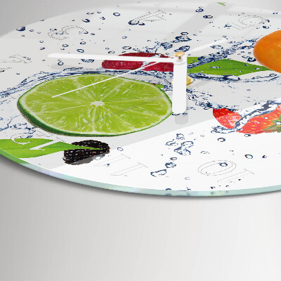 Round wall clock Fruits Lemon
