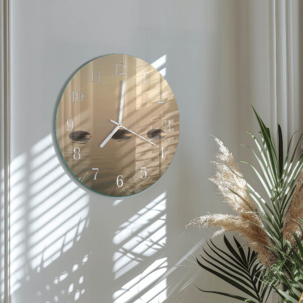 Round wall clock Stones Water