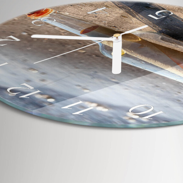 Round wall clock Bottle Letter
