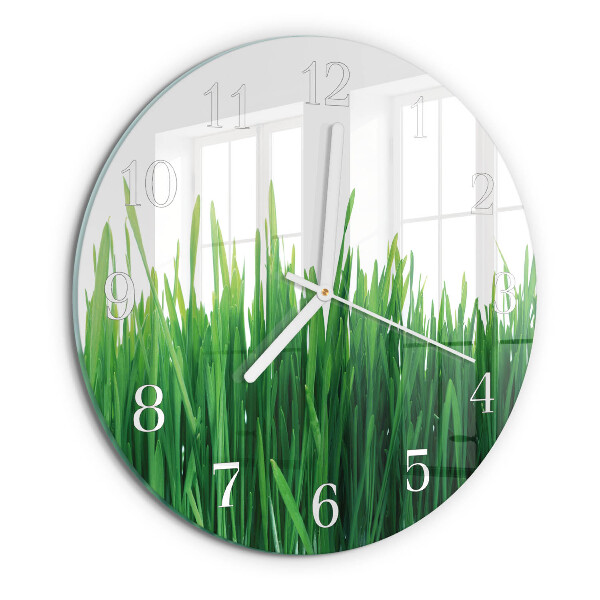 Round wall clock Grass