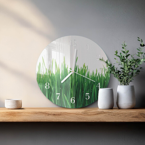 Round wall clock Grass