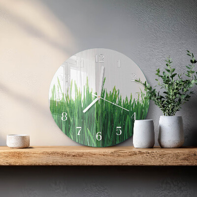 Round wall clock Grass