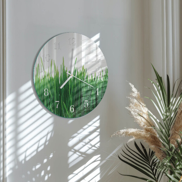 Round wall clock Grass