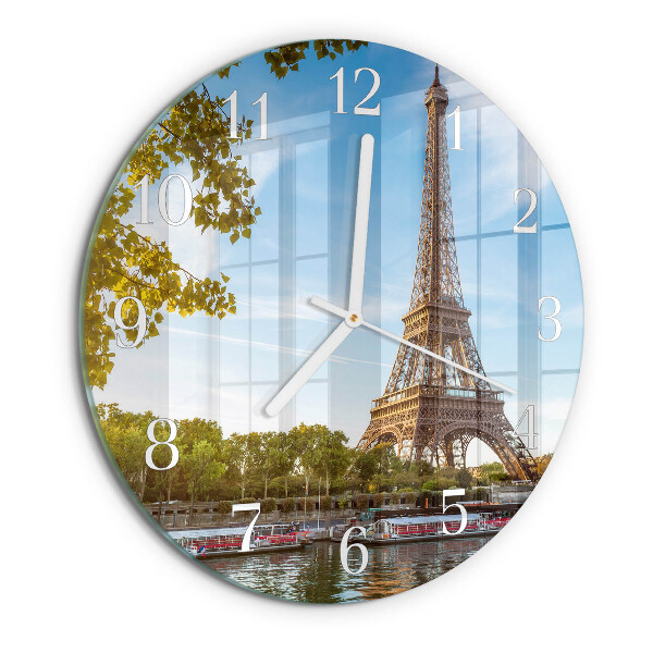 Round wall clock Eiffel Tower Paris