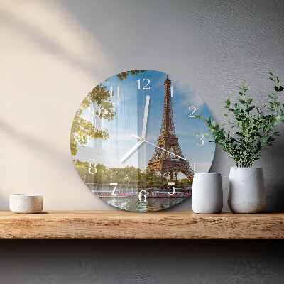 Round wall clock Eiffel Tower Paris