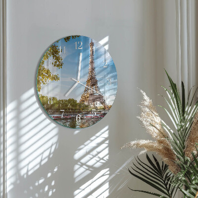 Round wall clock Eiffel Tower Paris