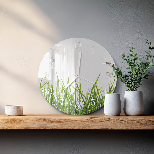 Round wall clock Grass