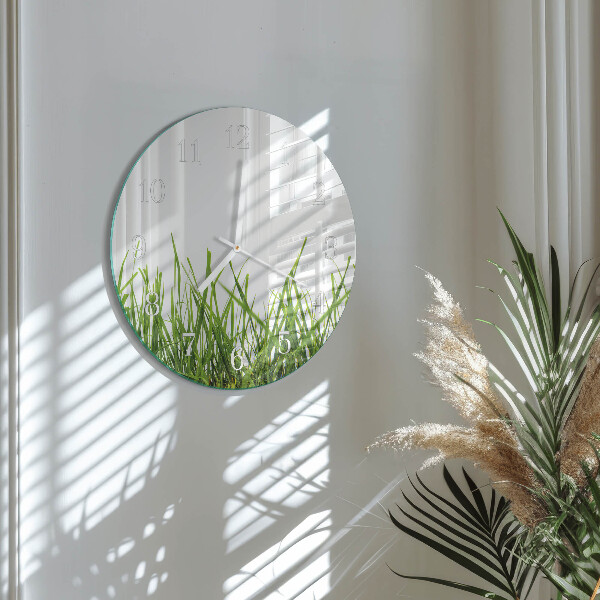 Round wall clock Grass