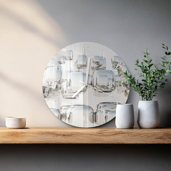 Round wall clock 3D cube