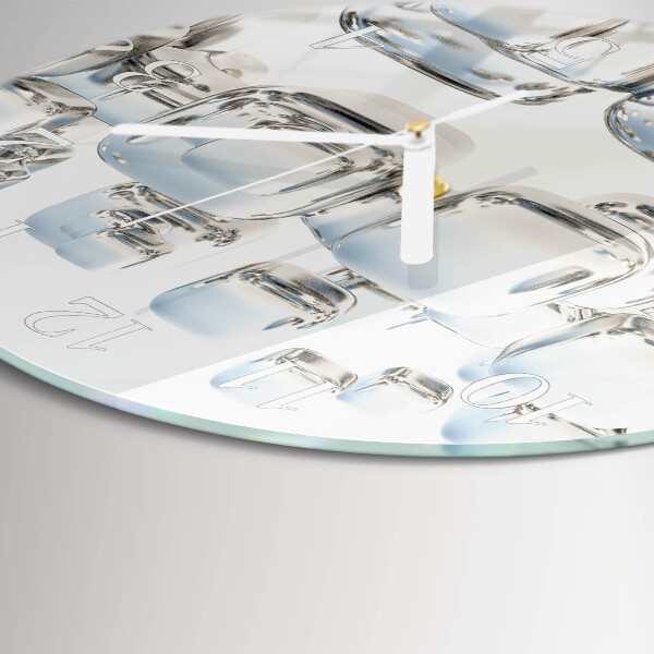 Round wall clock 3D cube