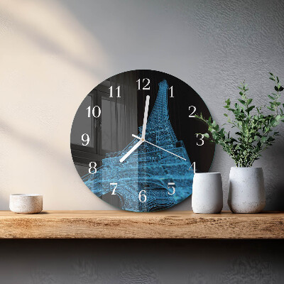 Round wall clock Eiffel Tower Paris