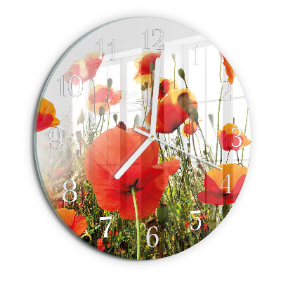 Round wall clock Poppies