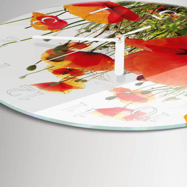 Round wall clock Poppies