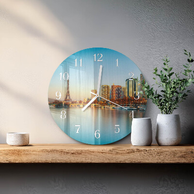 Round wall clock Eiffel Tower Paris