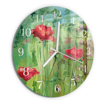 Round wall clock Poppies