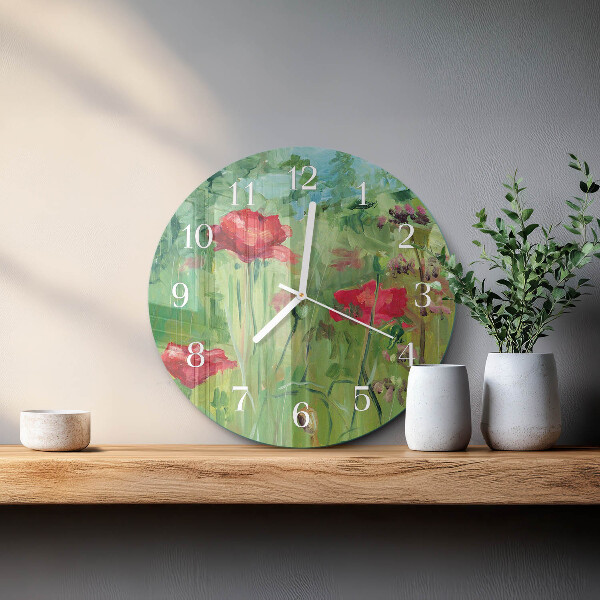 Round wall clock Poppies