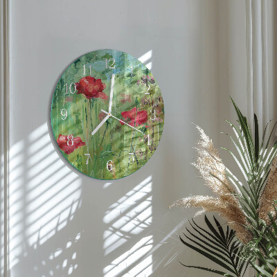 Round wall clock Poppies