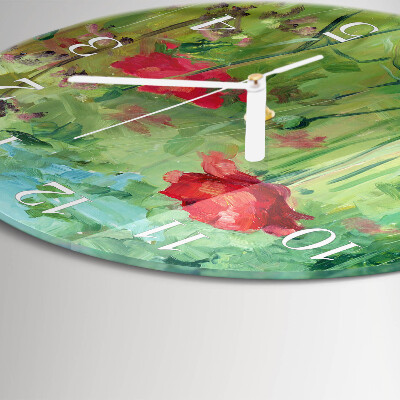 Round wall clock Poppies