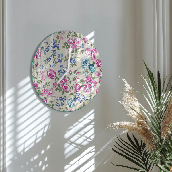 Round wall clock Roses
