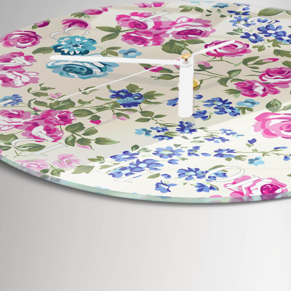 Round wall clock Roses