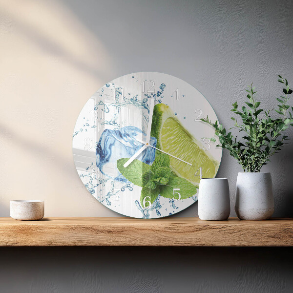 Round wall clock Lime and Mint