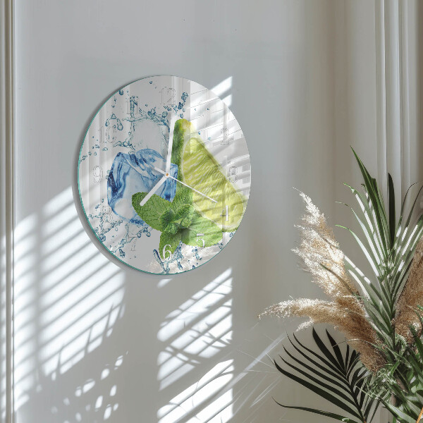 Round wall clock Lime and Mint